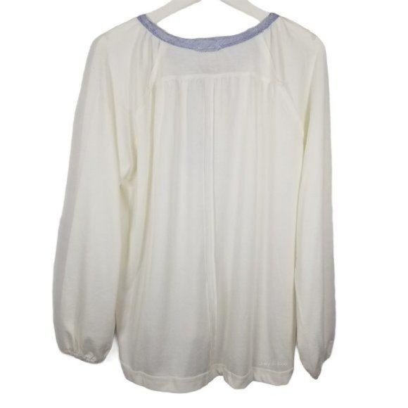 Hem & Thread 1/4 Button Bishop Sleeve Blouse - Picture 4 of 8